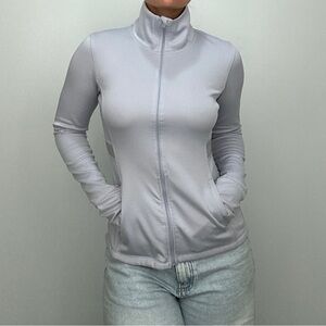 Light Blue/Gray Zip-Up Jacket